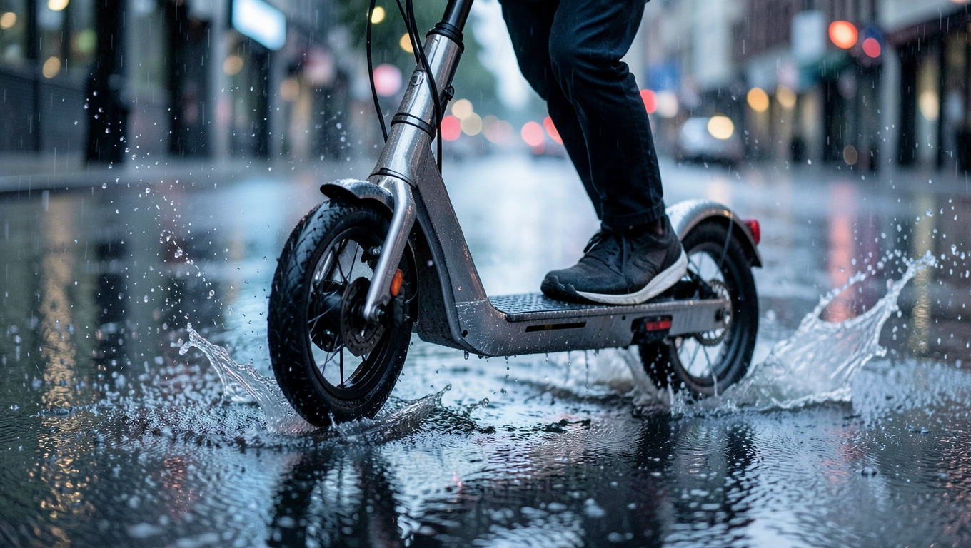 czy hulajnogą elektryczną można jeździć w deszczu