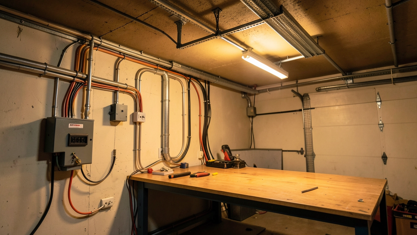 instalacja elektryczna w garażu