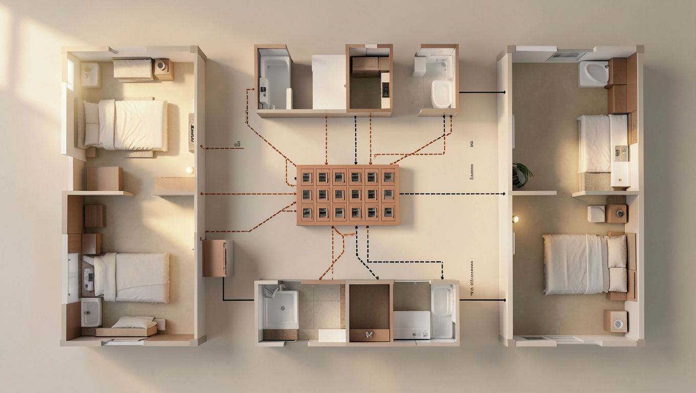 Przykład schematu kreskowego instalacji elektrycznej w domu
