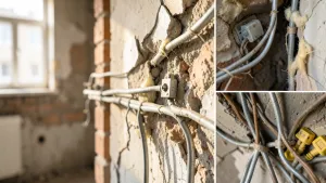 aluminiowa instalacja elektryczna w bloku