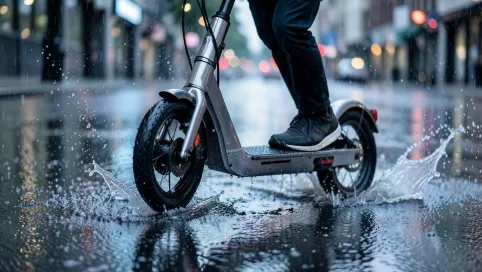 czy hulajnogą elektryczną można jeździć w deszczu