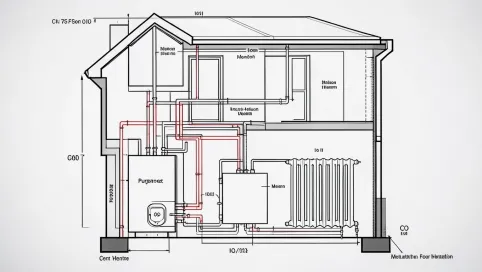 schemat instalacji co w domu piętrowym