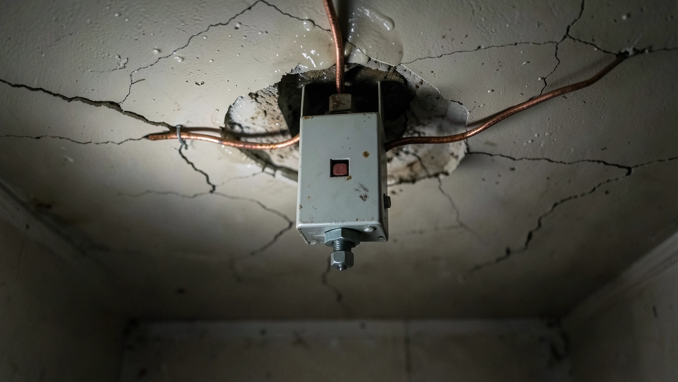 zalanie sufitu a instalacja elektryczna
