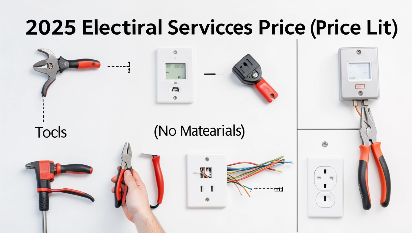 Cennik usług elektrycznych bez materiału 2025