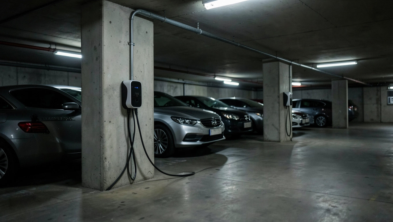 czy w garażu podziemnym można ładować samochód elektryczny