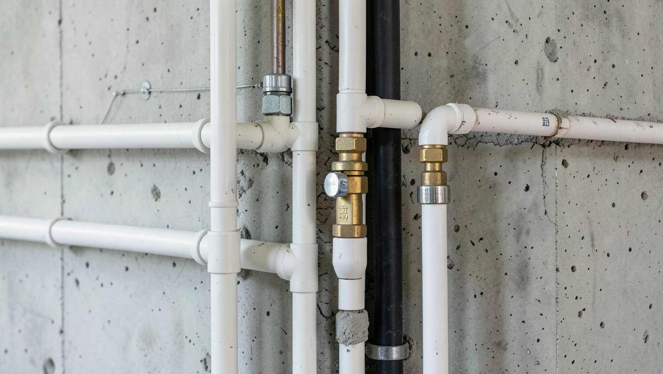 Instalacja wodna w ścianie nośnej