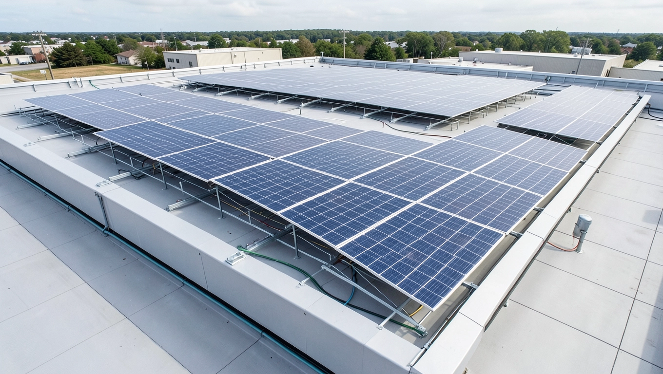 instalacje fotowoltaiczne na dachu płaskim