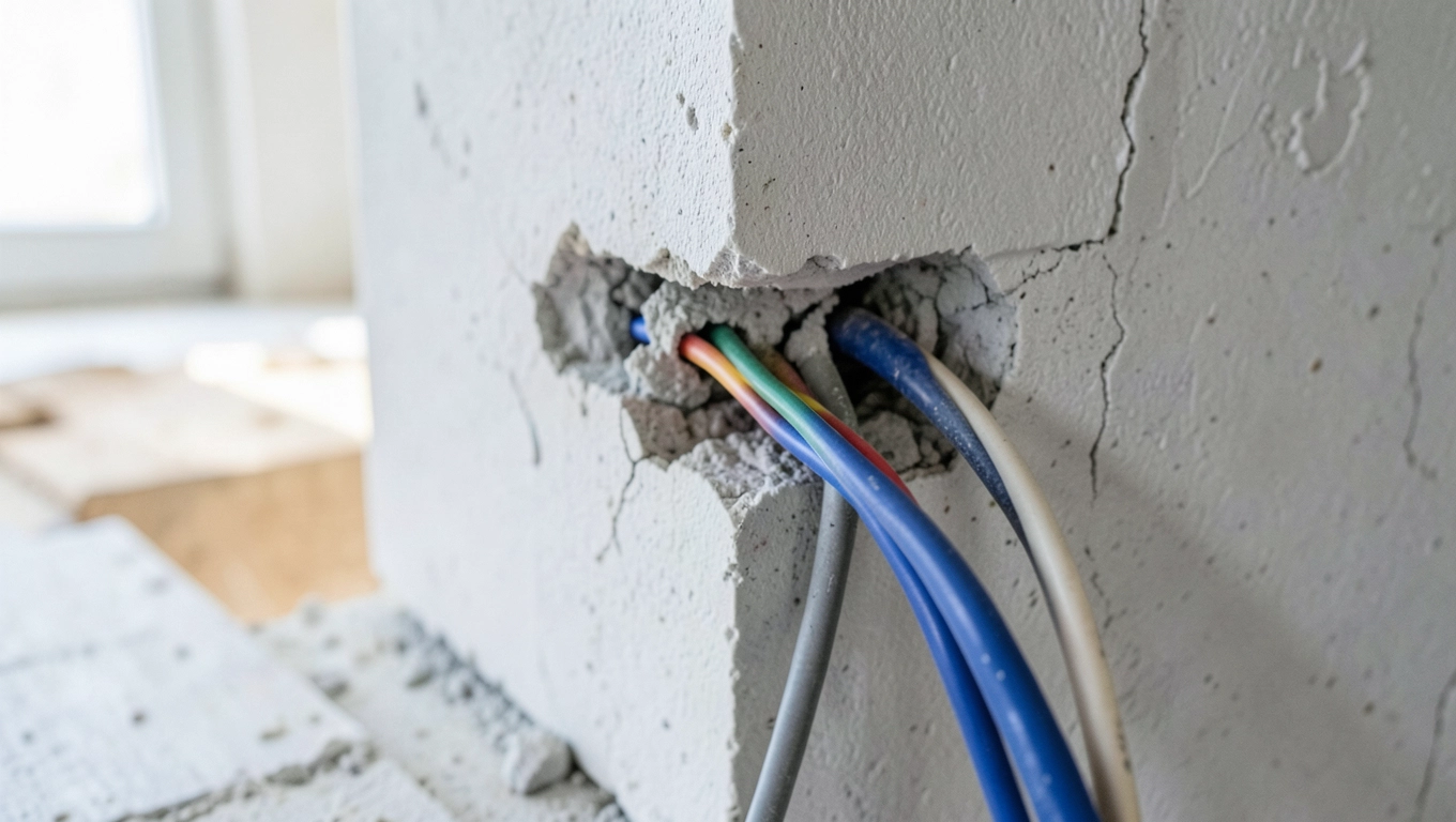 Jak głęboko kable elektryczne w ścianie