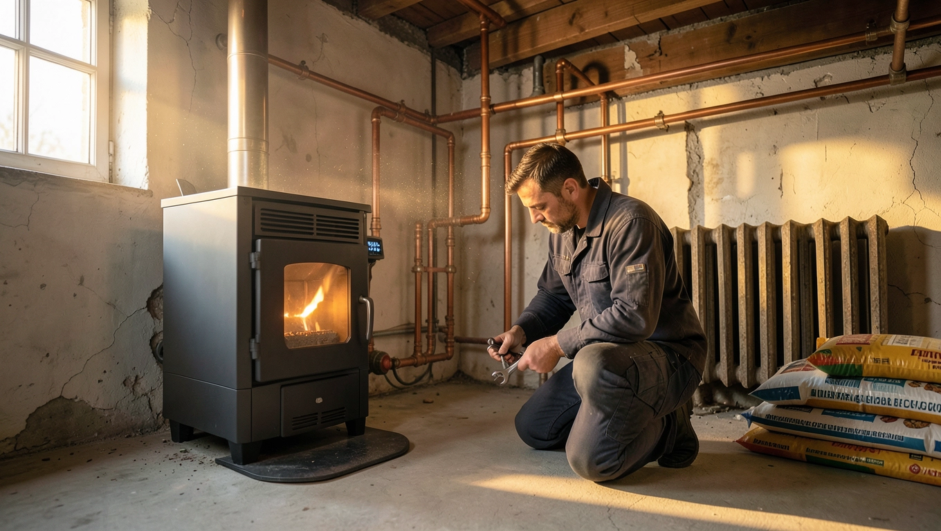 montaż pieca na pellet do starej instalacji cena