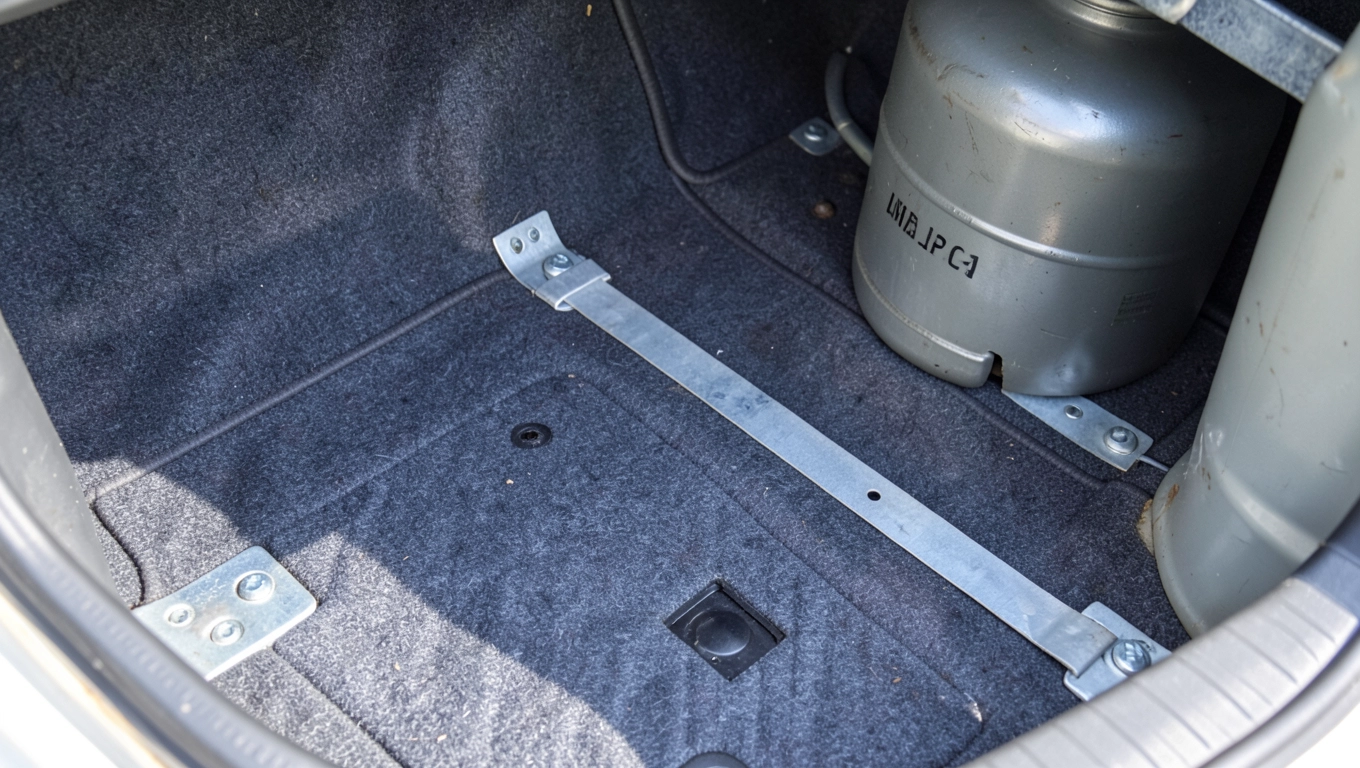 Montaż zbiornika LPG w bagażniku