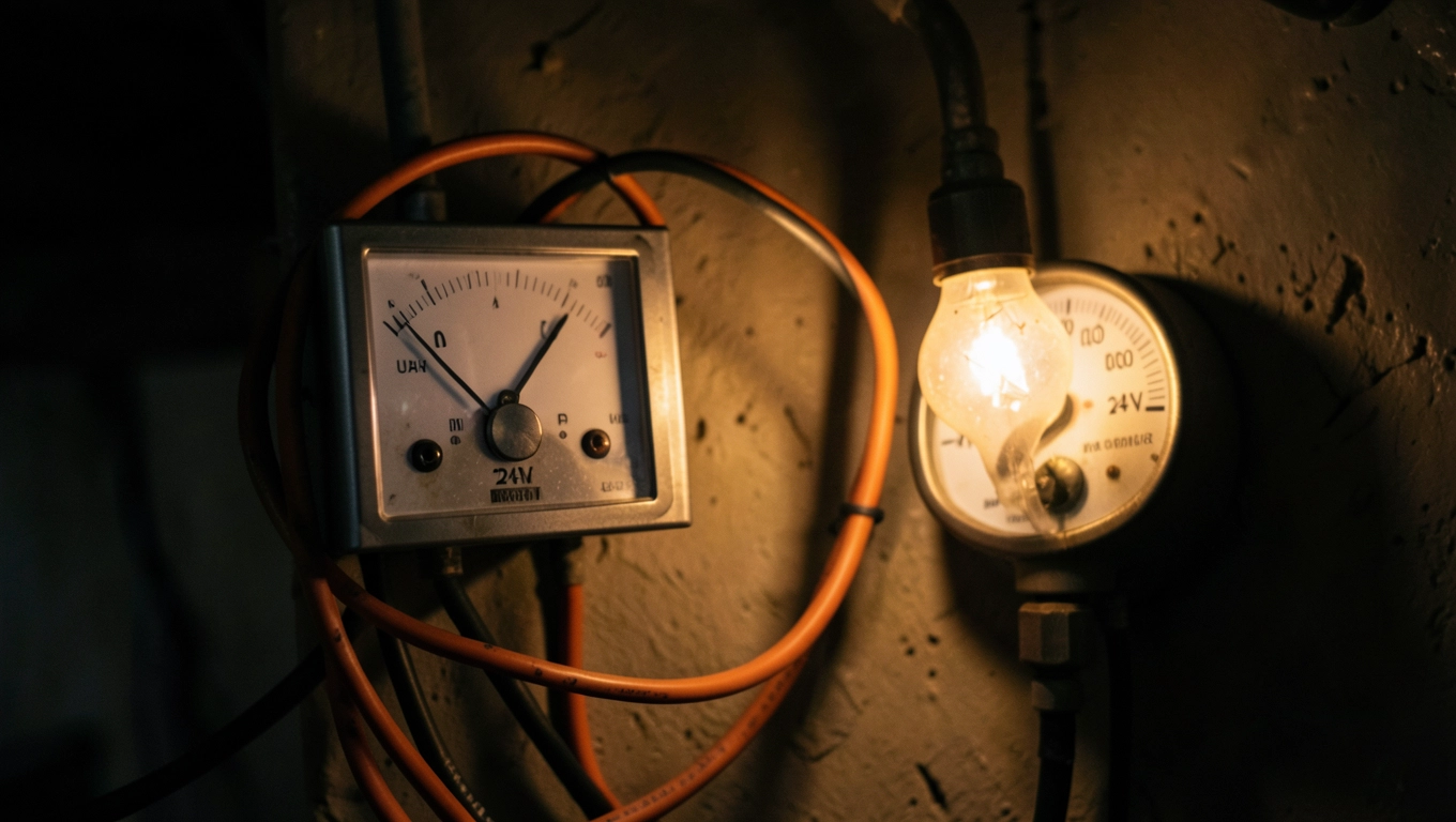 Obliczenia prądu w instalacji 24V piwnicy