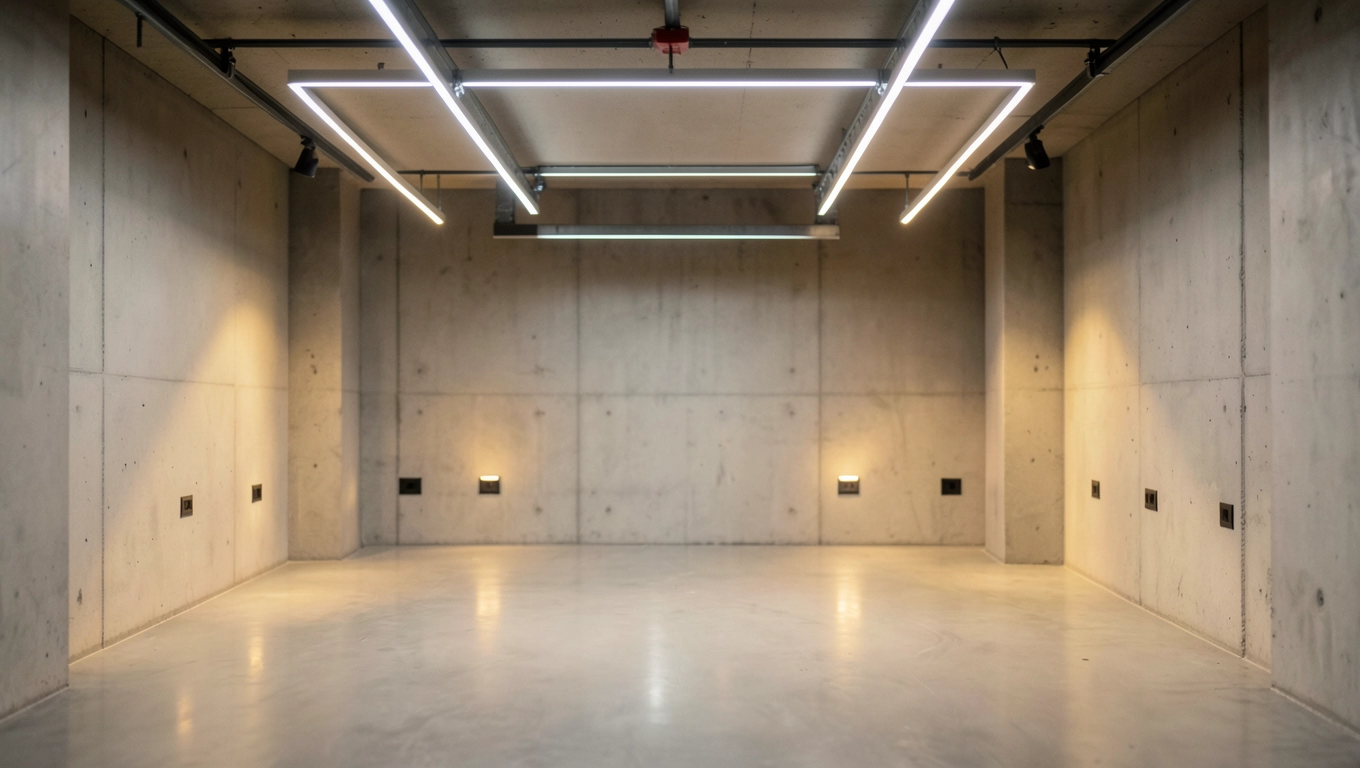 Oświetlenie i gniazdka w garażu