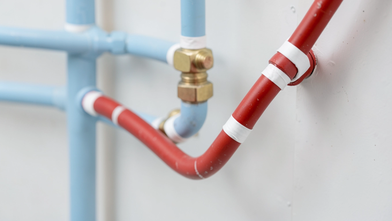 Podłączanie rur do baterii podtynkowej