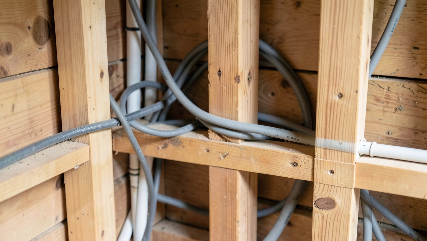 Prowadzenie kabli w schemacie domku letniskowego