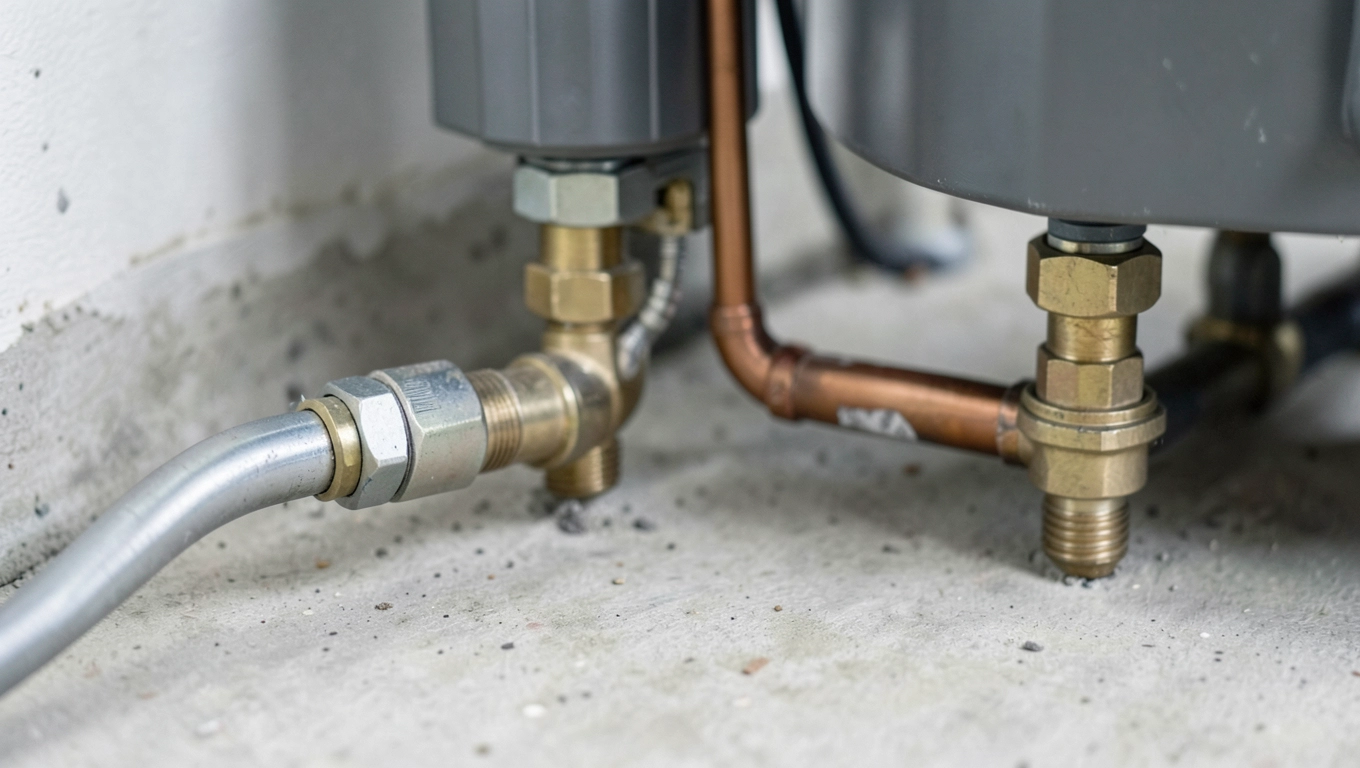 Rozdzielacz ciepłej wody PEX z bojlera w podłodze