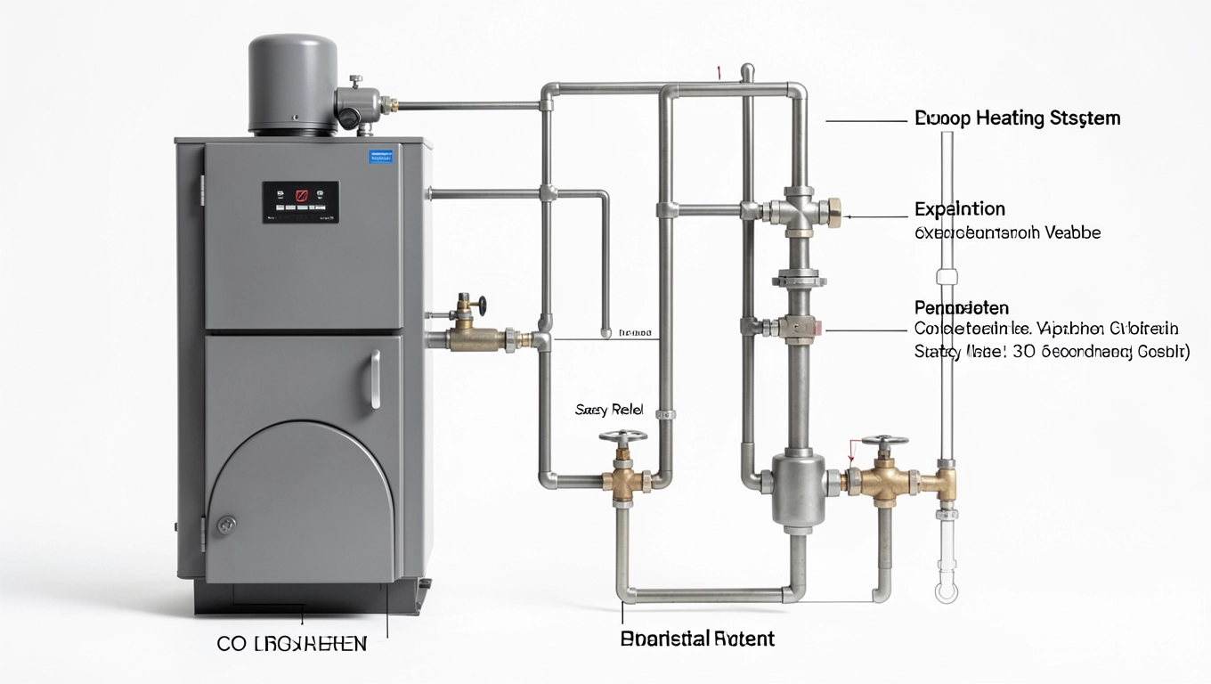 schemat instalacji co w układzie zamkniętym