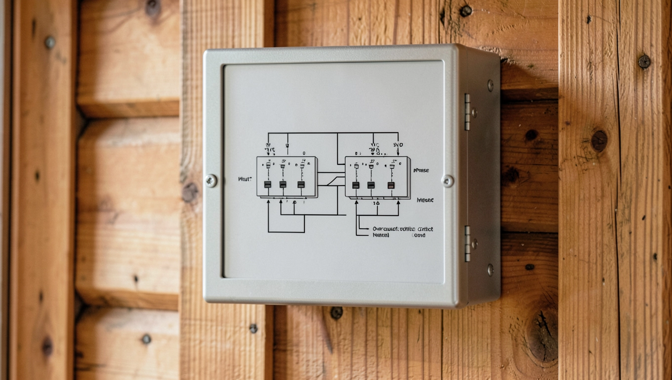 Schemat rozdzielnicy i obwodów w domu drewnianym