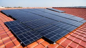 instalacja fotowoltaiczna na dachu pokrytym dachówką ceramiczną