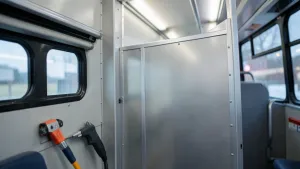 instalacja paneli bocznych w busie