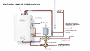 schemat instalacji co i cwu z kotła gazowego jednofunkcyjnego