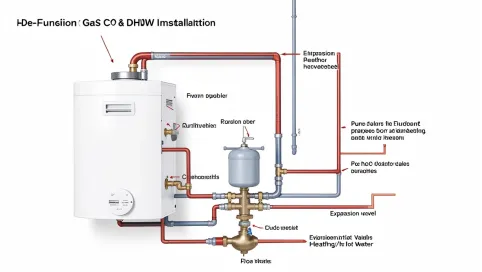 schemat instalacji co i cwu z kotła gazowego jednofunkcyjnego