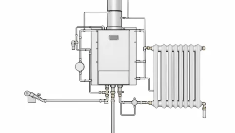 schemat instalacji co z kotłem gazowym