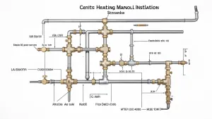 schemat instalacji co z rozdzielaczem