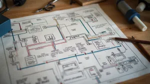 Schemat instalacji elektrycznej w garażu