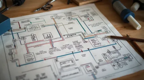 Schemat instalacji elektrycznej w garażu