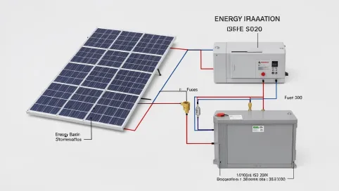 Schemat instalacji fotowoltaicznej z magazynem energii