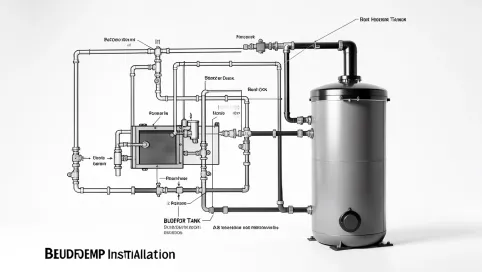 schemat instalacji pompy ciepła z buforem