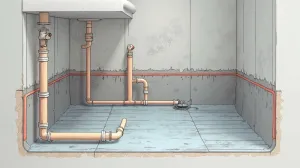 Schemat instalacji sanitarnej w domu parterowym