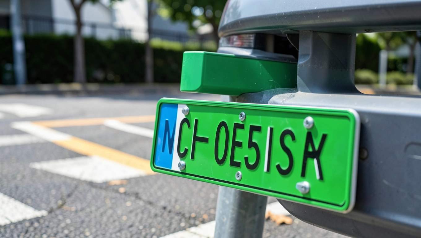 Zielone tablice rejestracyjne EV do parkowania